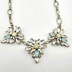 Bella Jack | Crystal Floral Statement Necklace | Aqua & Iridescent | 21.5"